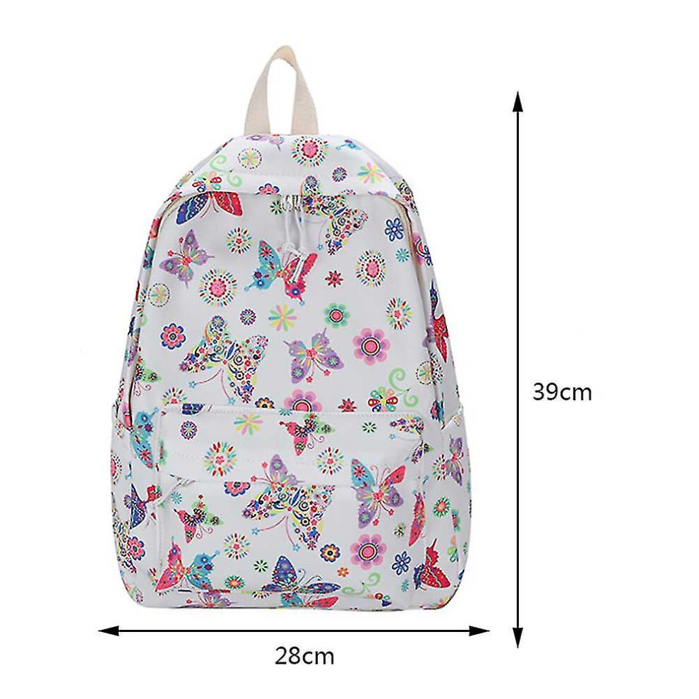 (Auburn) Nylon School Backpack Butterfly Teens School Bag For Girls Backpack Women Bookbags Student Schoolbag Large Black Cute Bagpack-image-OPC-PFT99DN-NEW