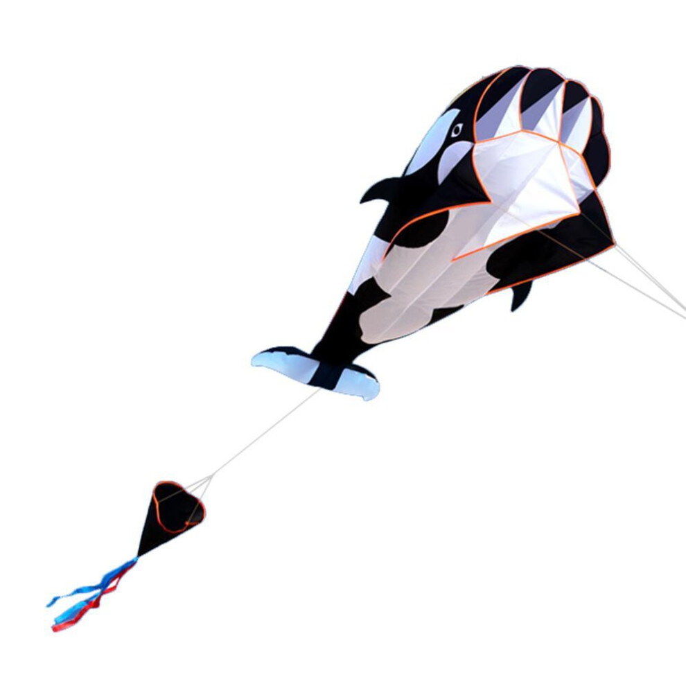 (black,white) 3D Kite Huge Frameless Soft Parafoil Giant Whale Flying Kite