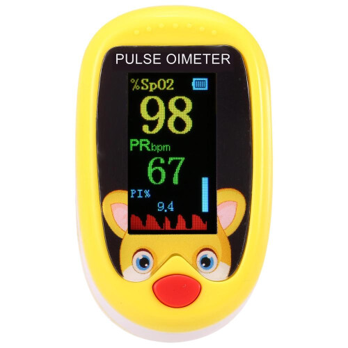 (yellow) Children Pulse Oximeter Fingertrip Mini SpO2 Monitor Oxygen Saturation Monitor Pulse Rate Measuring