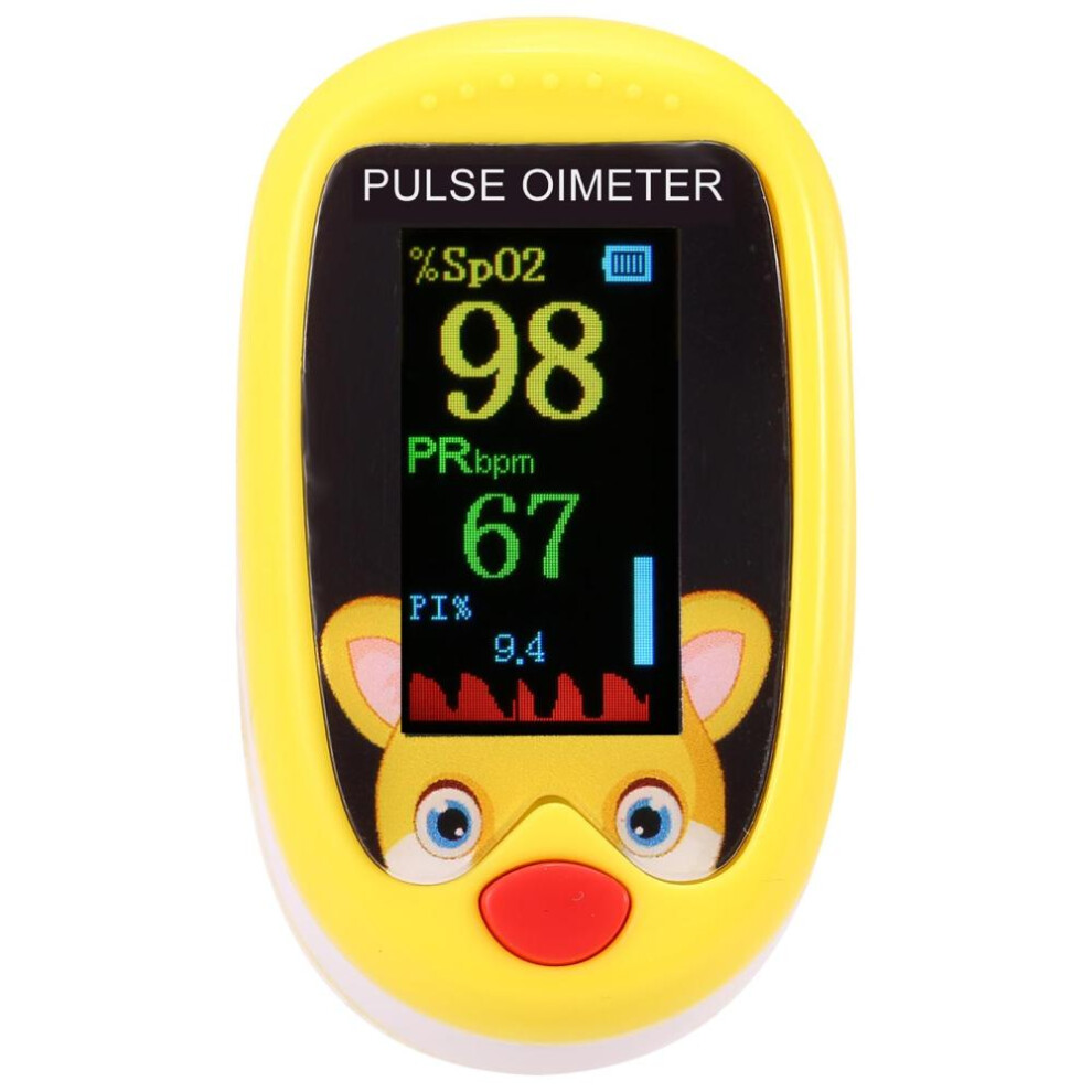 (Yellow) Children Pulse Oximeter Fingertrip Mini Spo2 Monitor Oxygen Saturation Monitor Pulse Rate Measuring Yellow