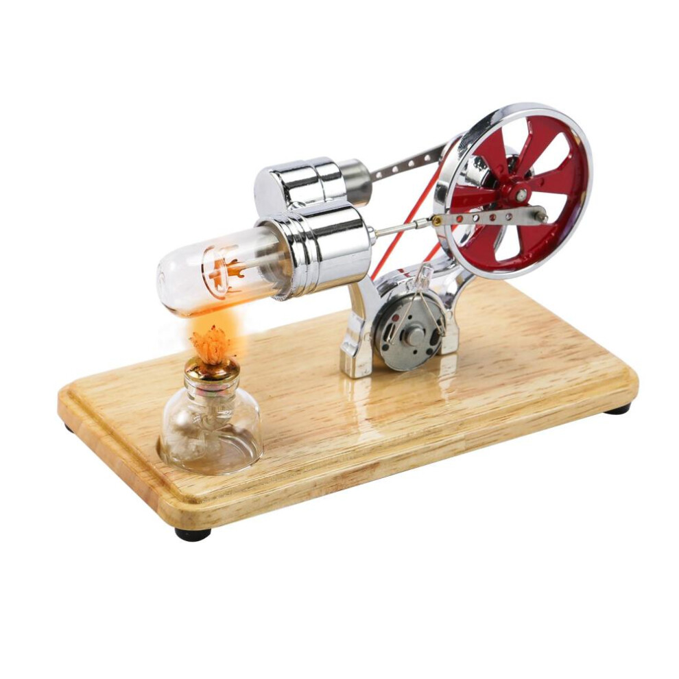 (as the picture, OS6244-1) Stirling Engine Kit Electricity Generator Hot Air Motor Model Physical Generator Model With Led