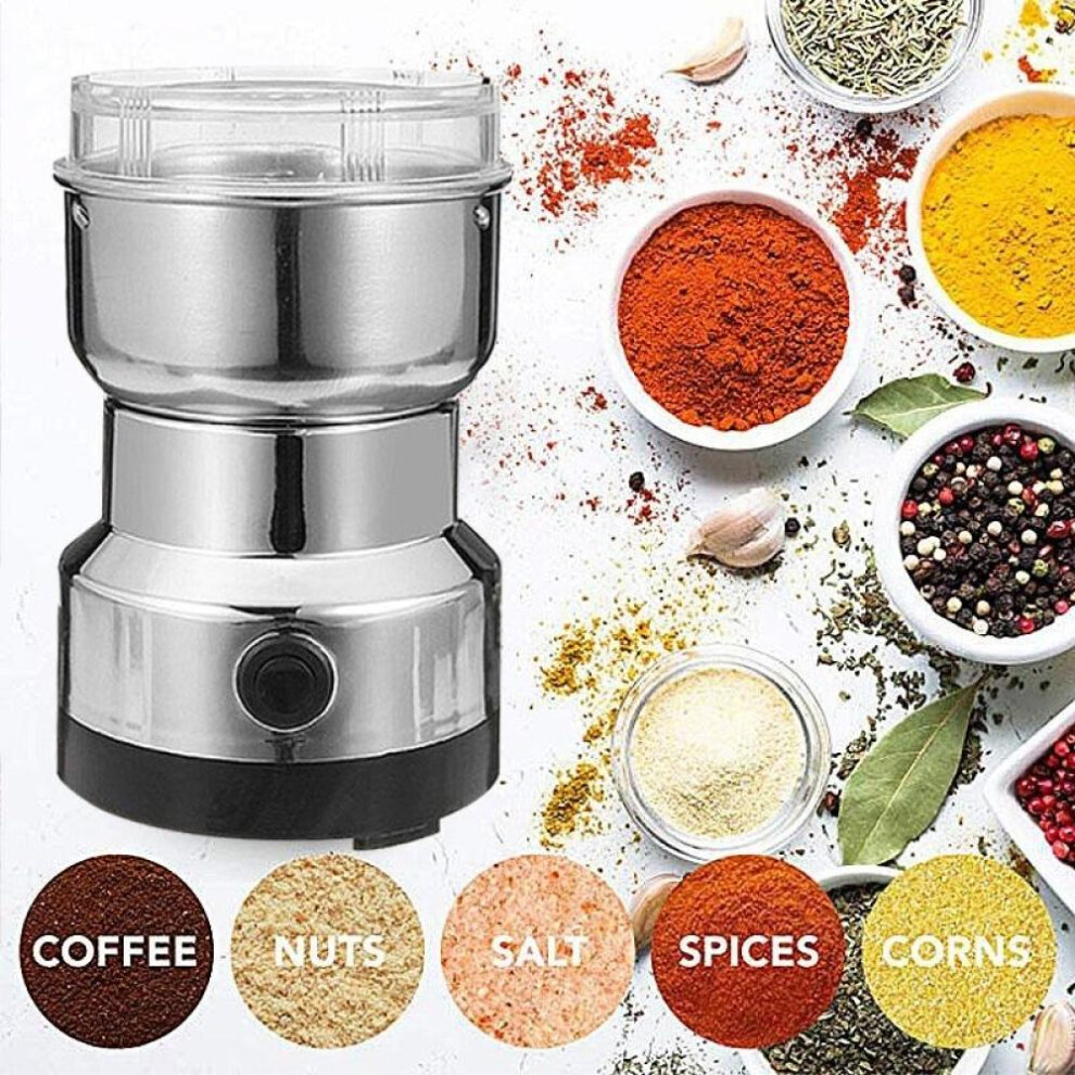 (black, EU Plug) Electric Stainless Steel  Grinder Home Grinding Milling Machine 220v Coffee Beans Grind Kitchen Accessories For Nuts Salt Spices Corns