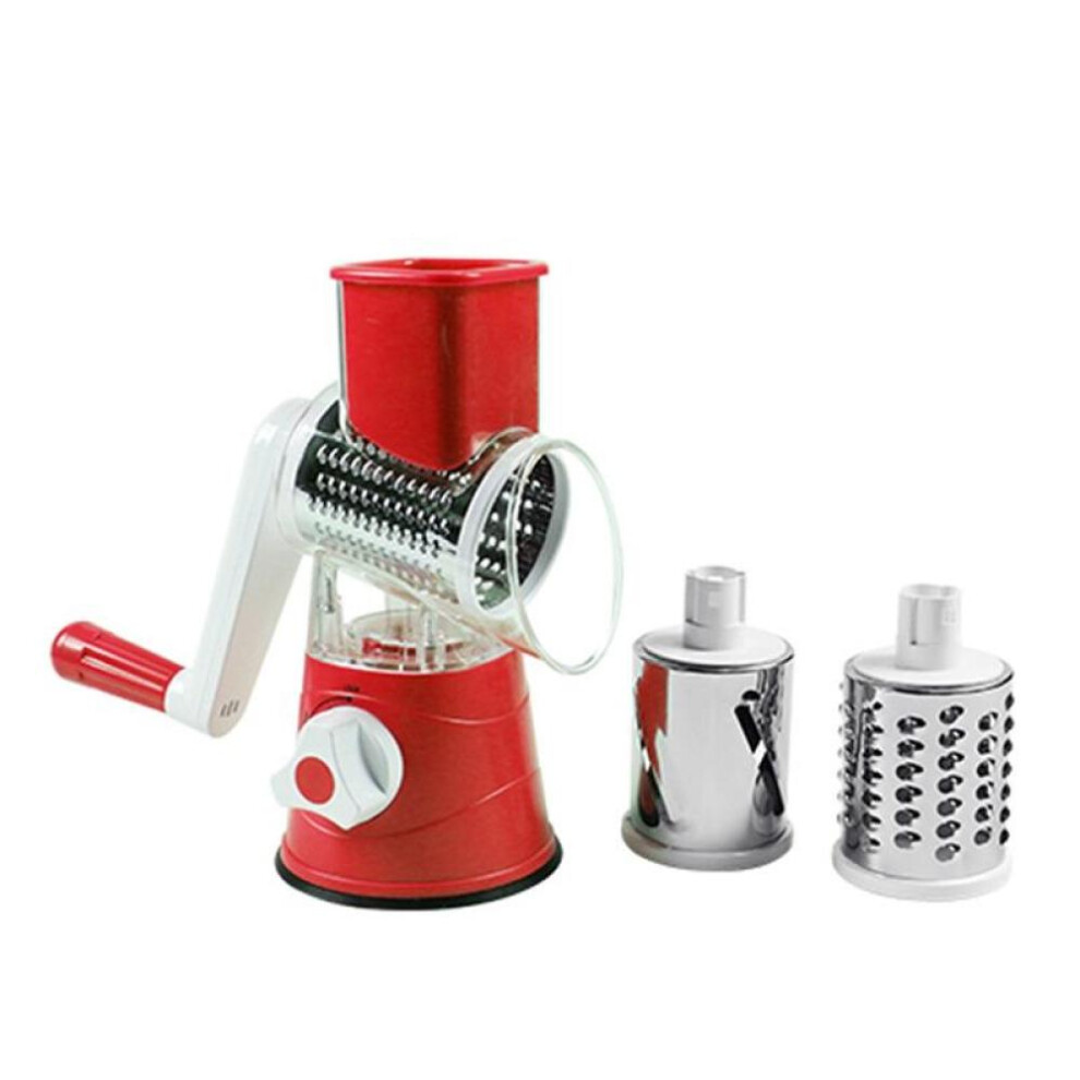 (red) Vegetable Cutter Round Mandoline Potato Carrot Grater Slicer  Stainless Steel Multifunction Chopper Blades Kitchen Accessories