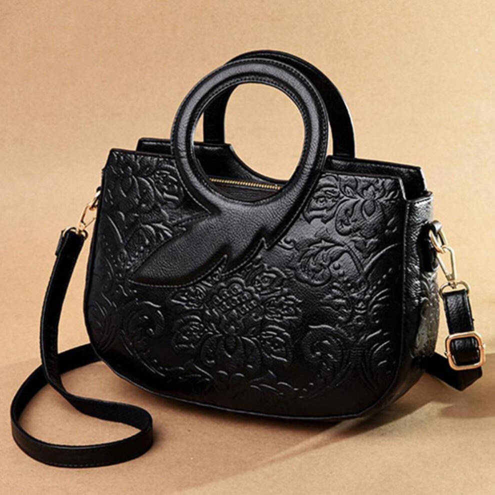 (black) High Quality Women Designer Fashion Shoulder Bags Classic Chinese Style Luxury Handbags Female Casual Genuine Leather Totes Bags