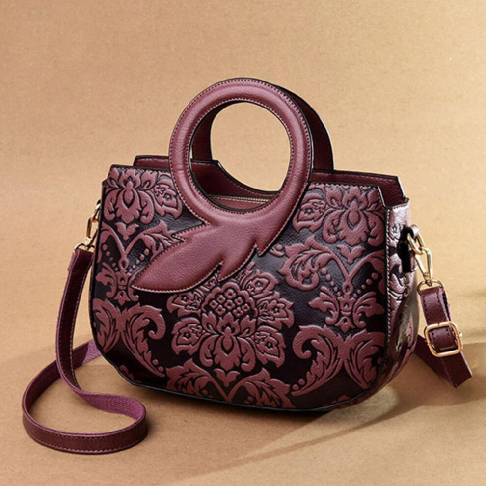 (purple) High Quality Women Designer Fashion Shoulder Bags Classic Chinese Style Luxury Handbags Female Casual Genuine Leather Totes Bags