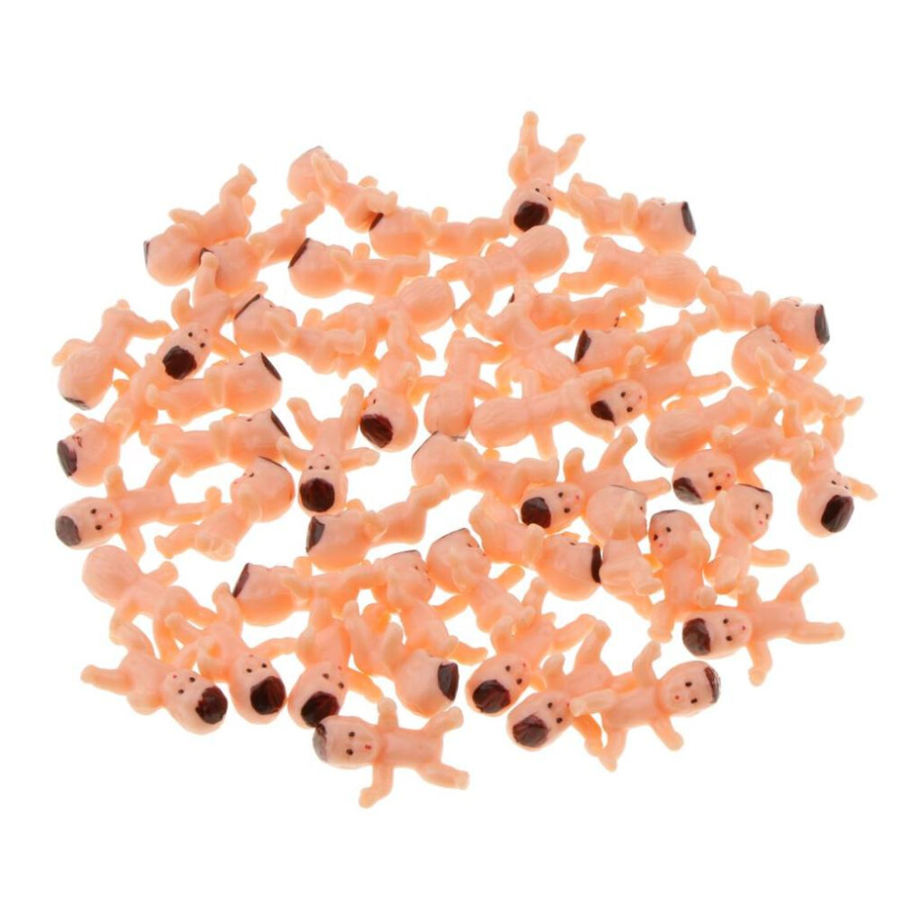(nude, 2.5 x 1.7 x 0.8cm) 50pcs Mini Newborn Baby Doll Toy Shower Decor Party Bag Filler  Pink