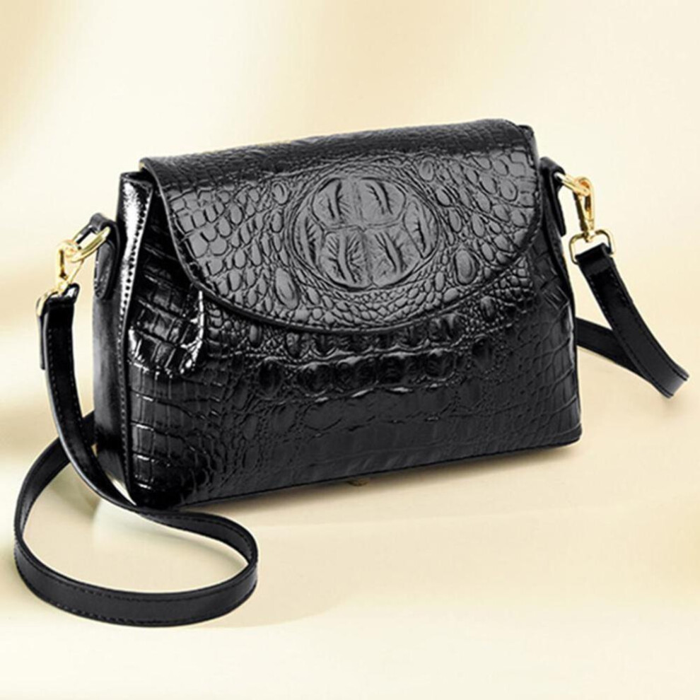 (black) Shoulder Bags for Women Cowhide Crocodile Pattern Handbag Female Designer Luxury Crossbody Bag Vintage Retro Tote