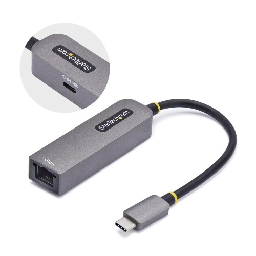 StarTech.com USB-C -Ethernet -sovitin - STARTECH.COM - NIC - 1Gbps - 100W PD Pass-Through - Multi-OS