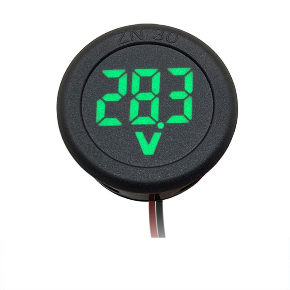 (green) Dc4-100v Digital Voltmeter Led Digital Display Circular Voltmeter Car Voltage Current Meter Volt Detector Tester Monitor Panel