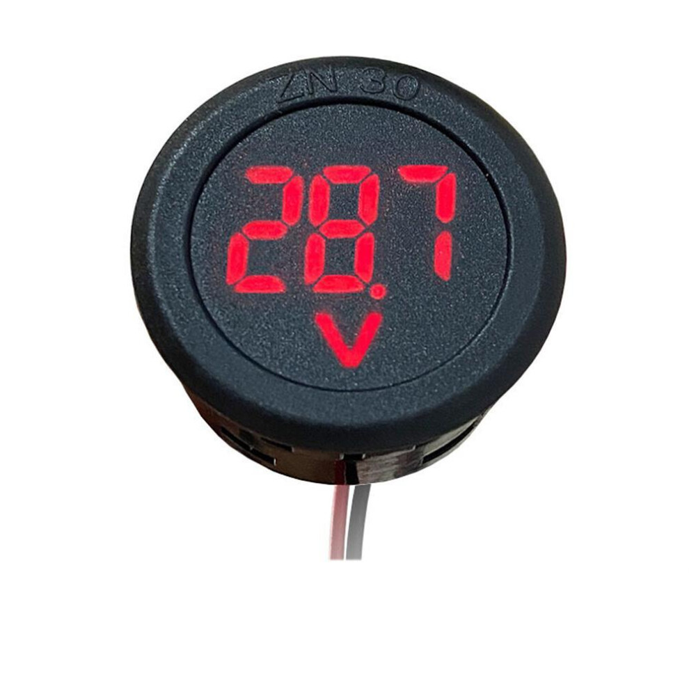 (red) Dc4-100v Digital Voltmeter Led Digital Display Circular Voltmeter Car Voltage Current Meter Volt Detector Tester Monitor Panel