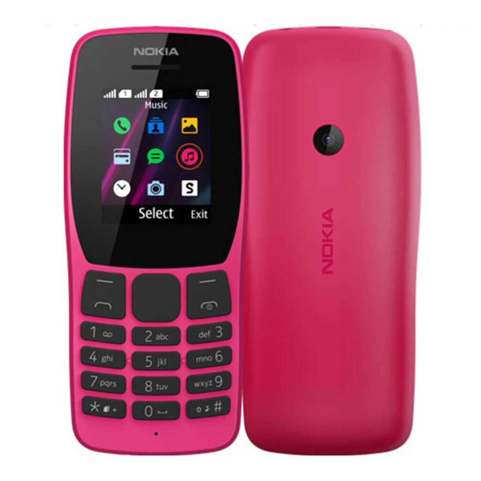 (pink, Simple Set) Refurbished Nokia Original Nokia 110 (2019) Dual Sim Mobile Phone