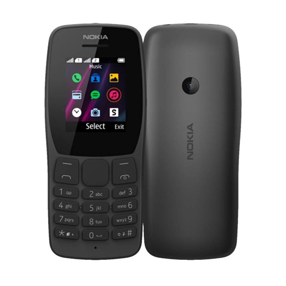 (black, Simple Set) Refurbished Nokia Original Nokia 110 (2019) Dual Sim Mobile Phone