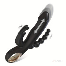 (black) 1pc Thrusting Dildo Rabbit Vibrator Sex Toys G Spot Anal Vibrator For Women 10 Vibrating Modes Vagina Stimulator Massager