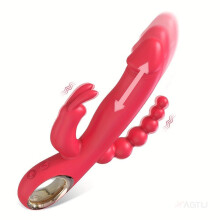 (red) 1pc Thrusting Dildo Rabbit Vibrator Sex Toys G Spot Anal Vibrator For Women 10 Vibrating Modes Vagina Stimulator Massager