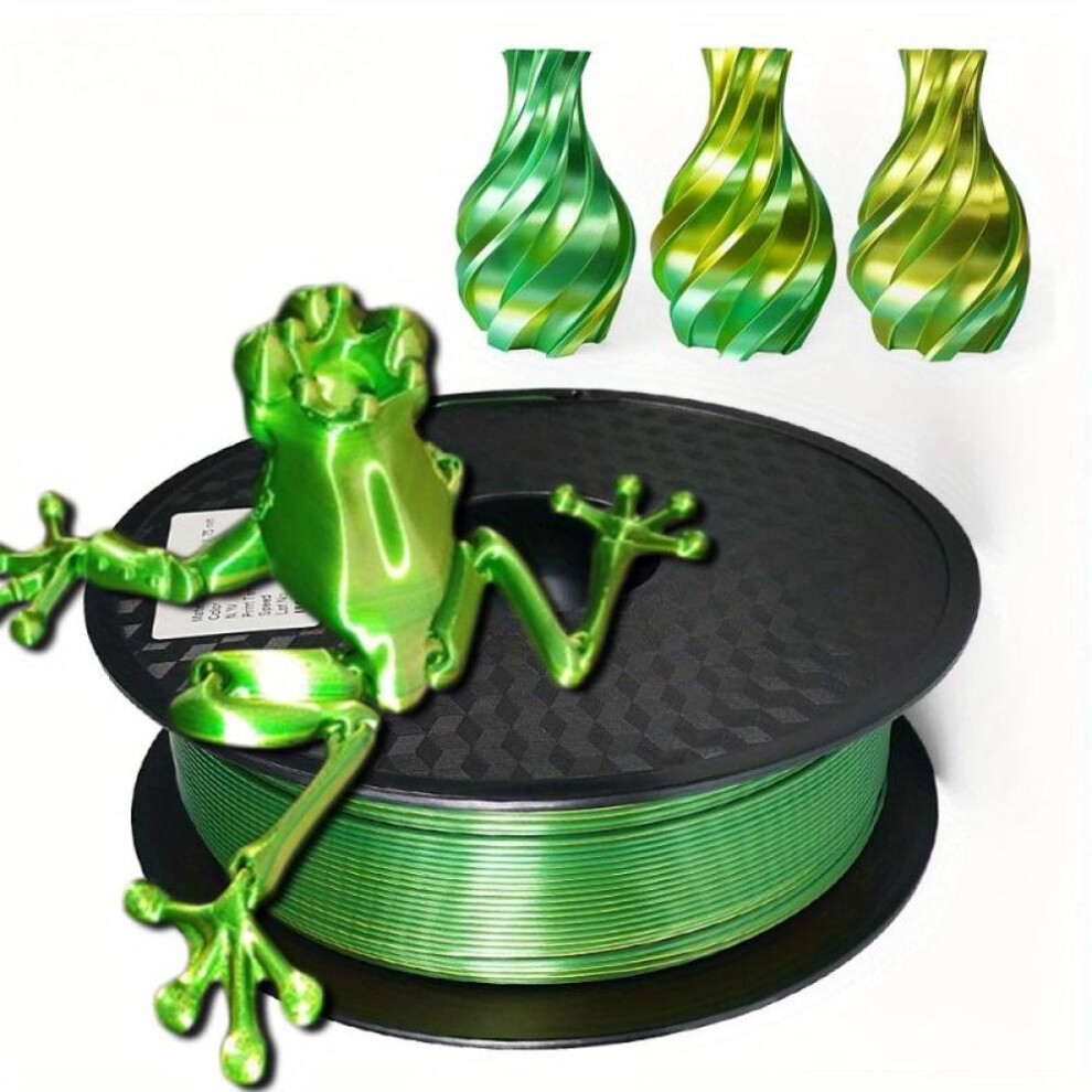 (A) 1pc Dual Color Pla Filament For 3D Printer Two-tone 3D Printing Material 1.75mm Magic Two Colors Sublimation Duotone Silk Filaments