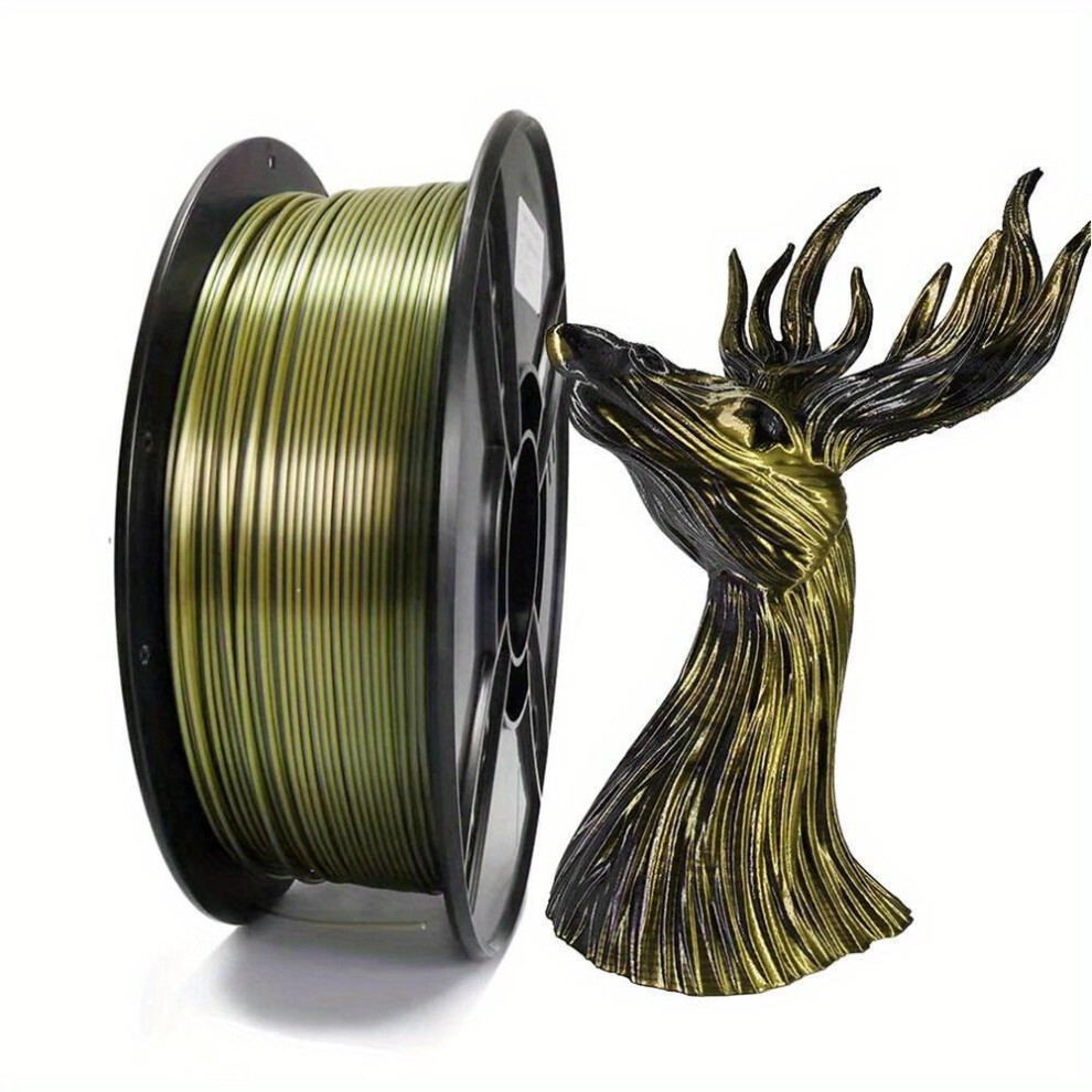 (D) 1pc Dual Color Pla Filament For 3D Printer Two-tone 3D Printing Material 1.75mm Magic Two Colors Sublimation Duotone Silk Filaments