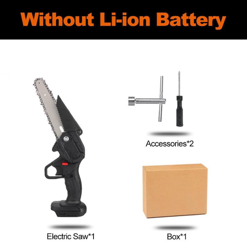(Only machine) 88v 3000w Mini 6 Inch Electric Chainsaw Battery Woodworking Pruning Chainsaw One Hand Garden Logging Saw Power Tool