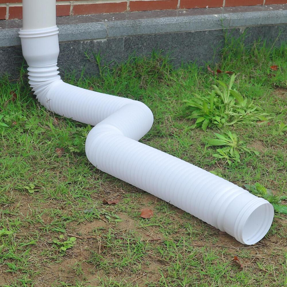 (white) Rain Gutter Downspout Extension Extender Diverter Retractable 47-150cm For Rainwater
