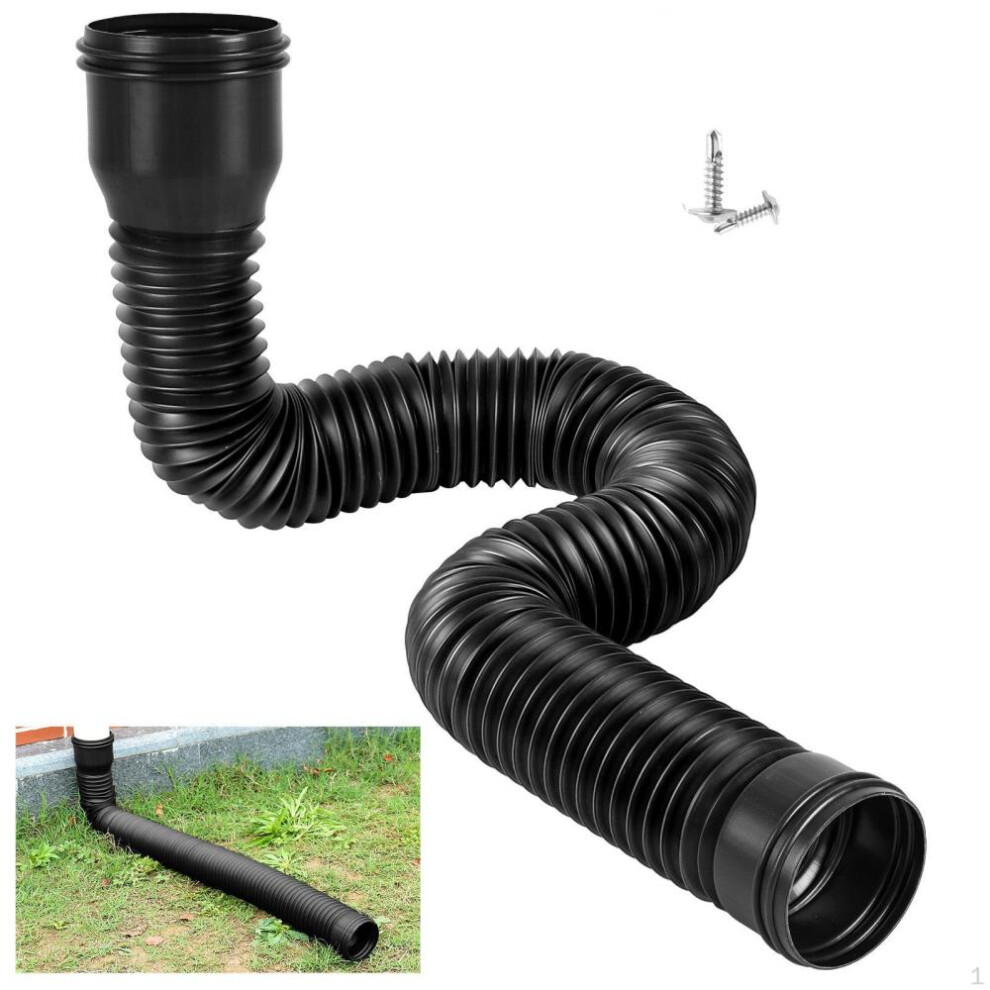 (black) Rain Gutter Downspout Extension Extender Diverter Retractable 47-150cm For Rainwater