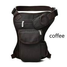 (Khaki) Multifunction Outdoor Canvas Bag Leg Bags Kit Motorcycle Riding Waist Purse