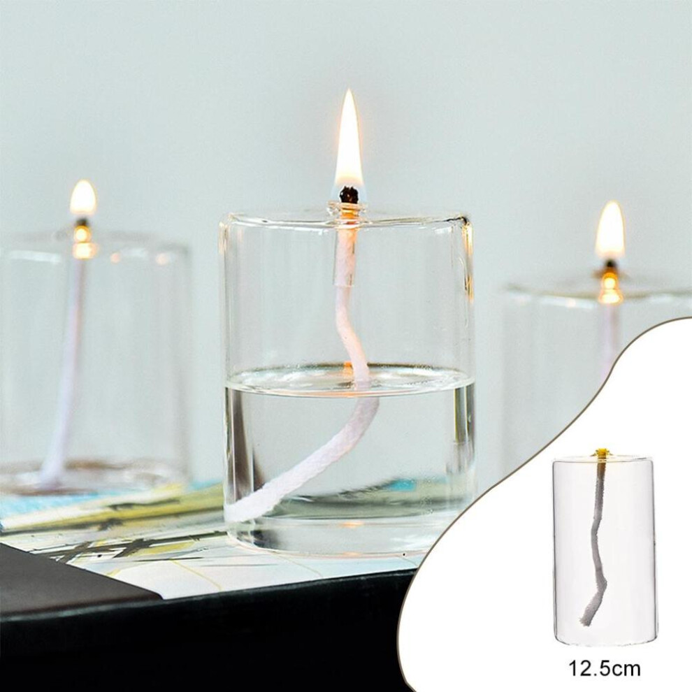 (L) Clear Glass Oil Candle Oil Lamp  Wedding Decoration Gift S