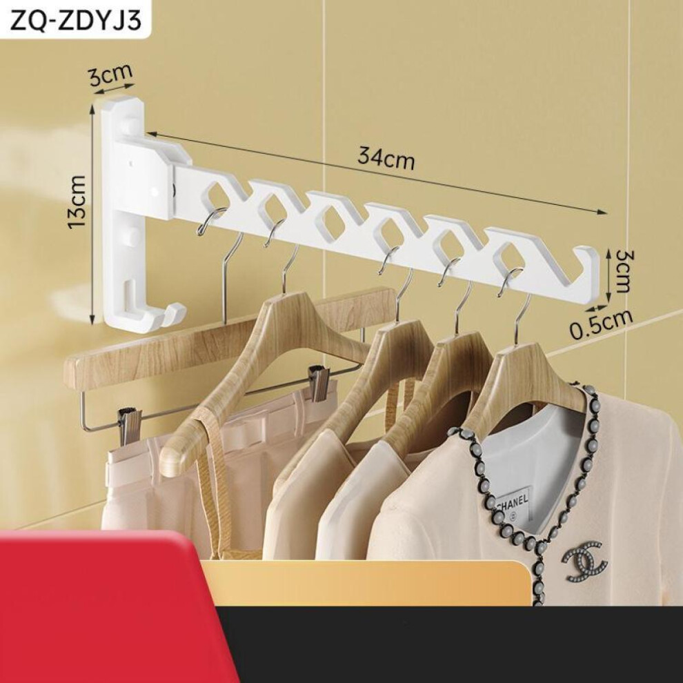 (white) Wall Mounted 180 Folding Drying Racks Aluninum Alloy Multi-purpose Clothes Drying Rack For Balcony Bathroom Adjustable Cloth Hanger