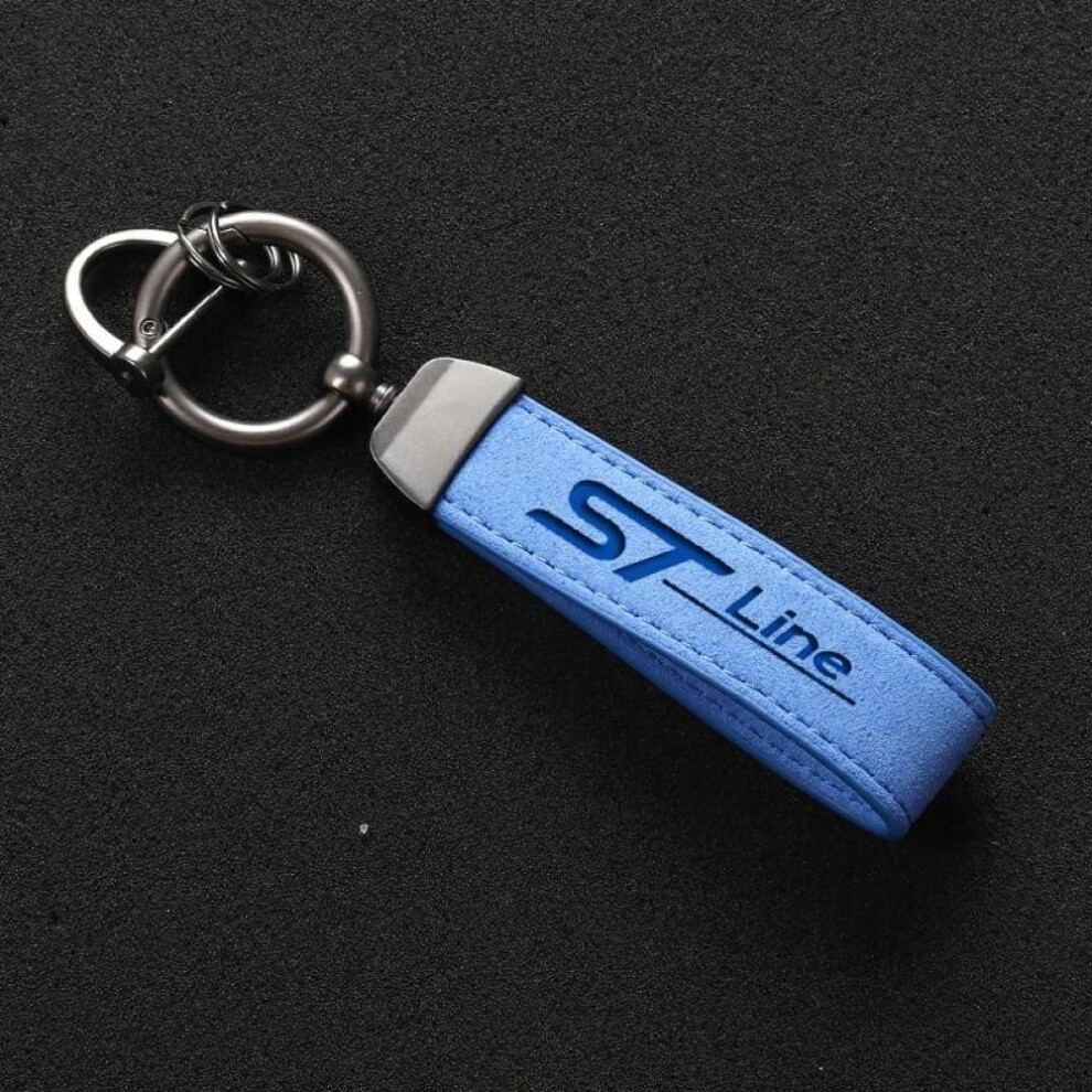 (Other) St Line Logo Car Keychain High Quality Metal Leather Key Rings For Ford St Focus X 2 3 Kuga Fiesta Mondeo Auto Keychain