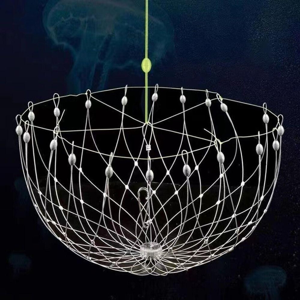 (60cm-20 iron wires) Automatic Open Closing Fishing Crab Trap Net Steel Wire Fishing Net Cage   Saltwater Seawater