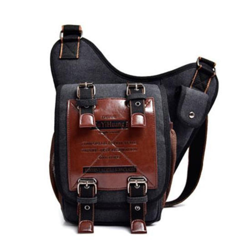 (black) Retro Leather Military Vintage Messenger Men&apos;s Shoulder Bags Crossbody Travel Pocuh Man Bolsa Bag