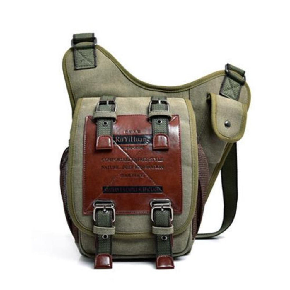 (army green) Retro Leather Military Vintage Messenger Men&apos;s Shoulder Bags Crossbody Travel Pocuh Man Bolsa Bag
