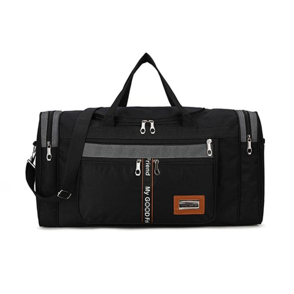 (black) Large Capacity Portable Travel Water Repellent Bag Unisex Students Travel Duffel Bag