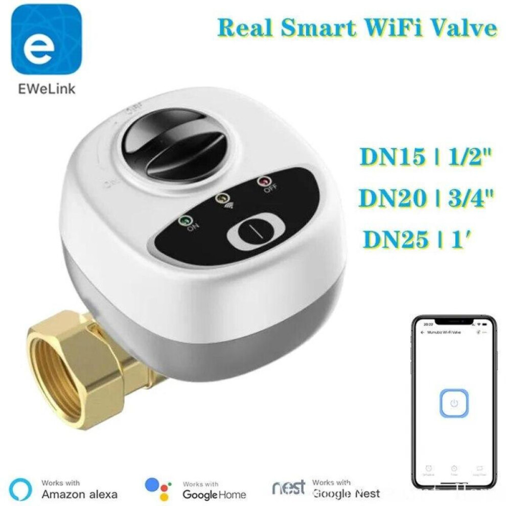 (DN25) Ewelink App Wifi Smart Valve Dn15 /dn20 /dn25 Smart Water / Gas Shutoff Automated Ball Valve Wireless Control Alexa Compatible