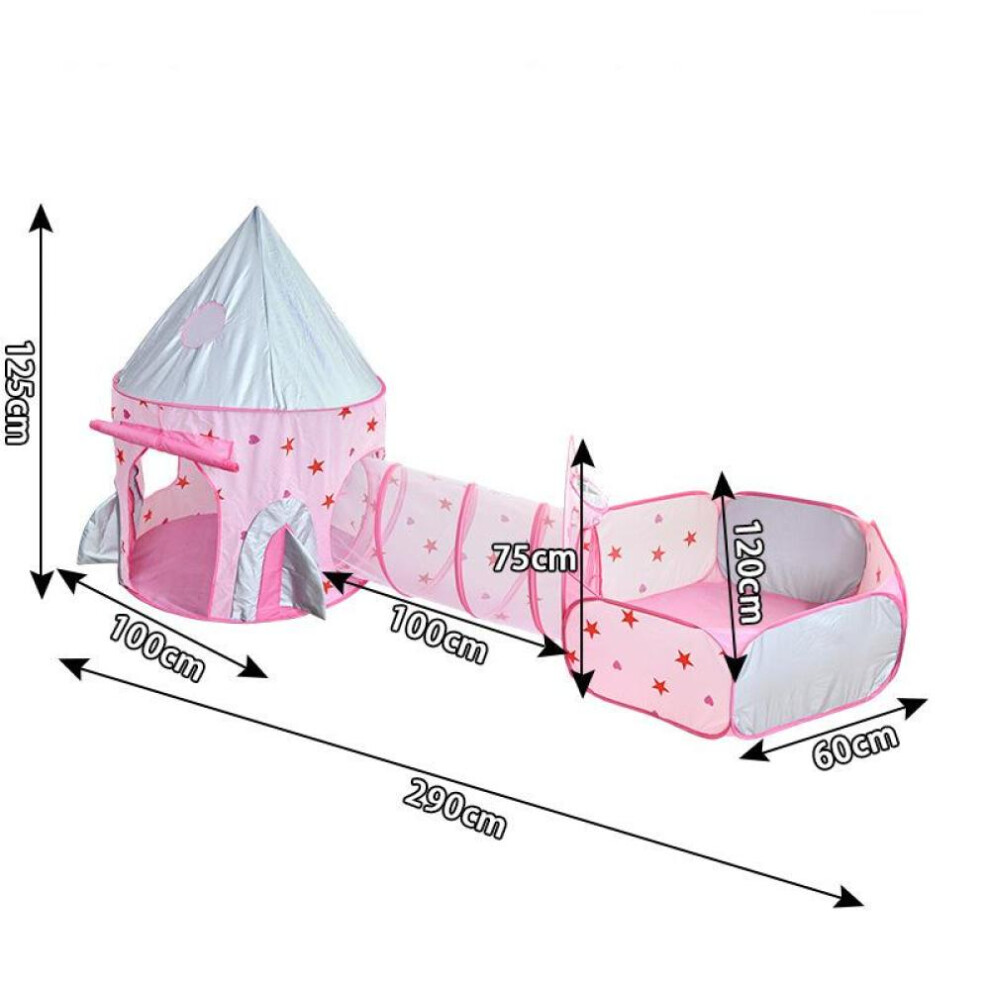 (pink, B) 3 In 1 Baby Tent Playpen With Tunnel Children Ball Pool Large Portable Kids Tent Ball Pit Crawling Tunnel Kid Playground House