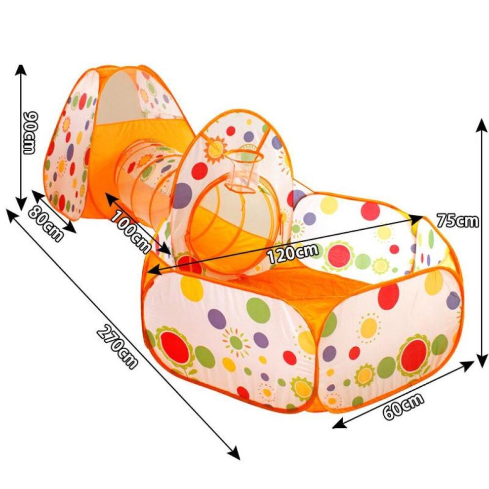 (yellow, C) 3 In 1 Baby Tent Playpen With Tunnel Children Ball Pool Large Portable Kids Tent Ball Pit Crawling Tunnel Kid Playground House