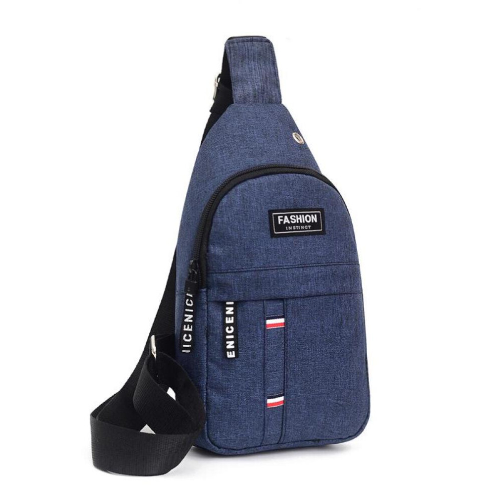 (blue, 31*17*5cm) Chest Bag New Men Simple Nylon Fashion Waterproof One Shoulder Crossbody Bag