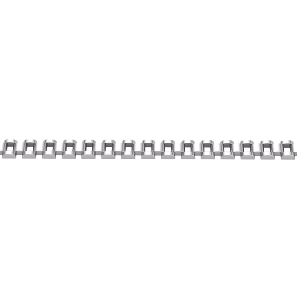 Jewelco London Ladies Platinum Plated Sterling Silver Presidential Watch Link Strap Bracelet 8mm 7.5 inch - GVB555