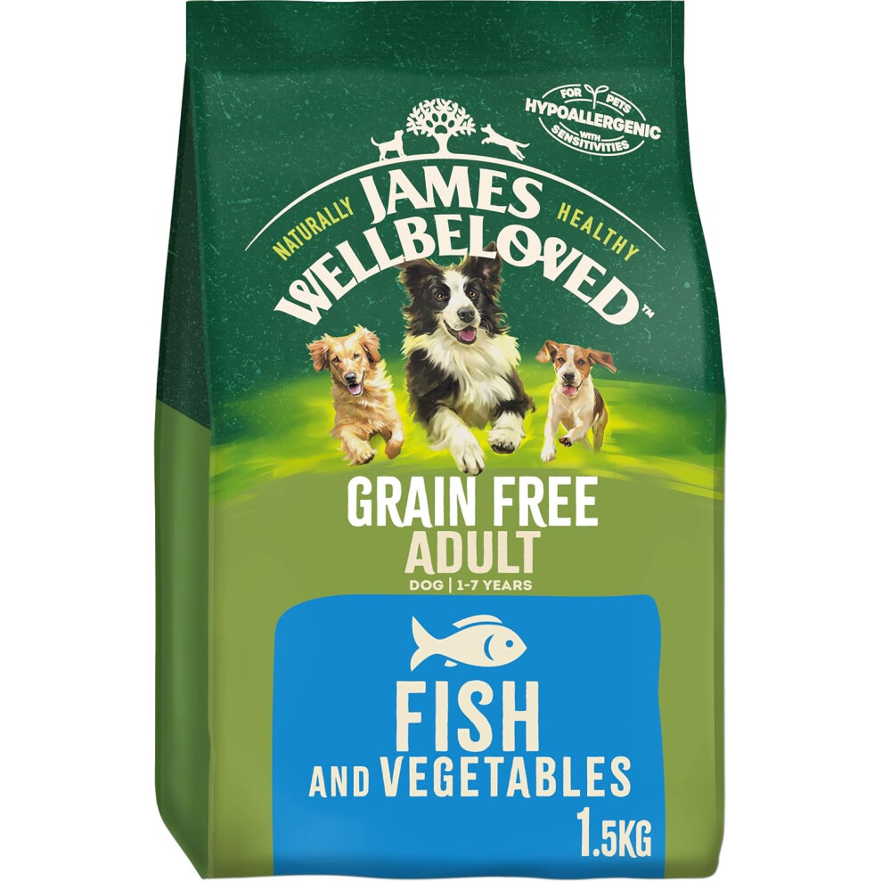 James Wellbeloved Complete Dry Adult Dog Food Fish and Vegetable 1.5kg