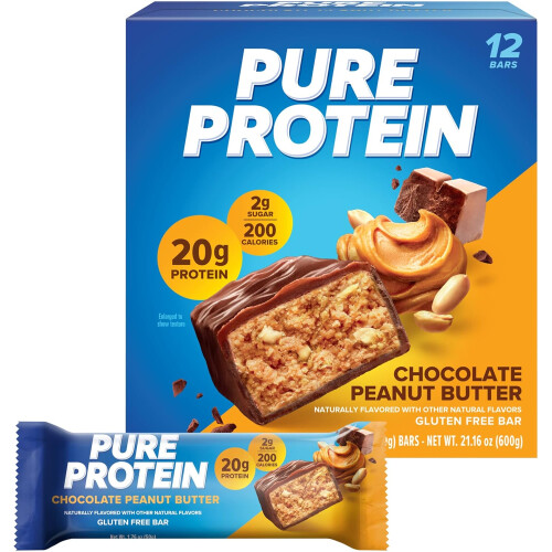 Pure Protein Chocolate Peanut Butter Bar - 12 Count