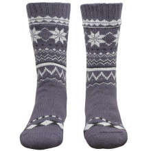 (Charcoal - N-491B) Mens Thermal Socks Extra Thick Warm Gripper Socks