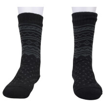 (Black - N-491C) Mens Thermal Socks Extra Thick Warm Gripper Socks