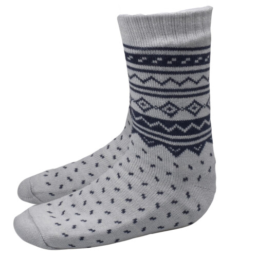 True Face (Grey - N-491C) Mens Thermal Socks Extra Thick Warm Gripper Socks 2
