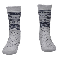 (Grey - N-491C) Mens Thermal Socks Extra Thick Warm Gripper Socks