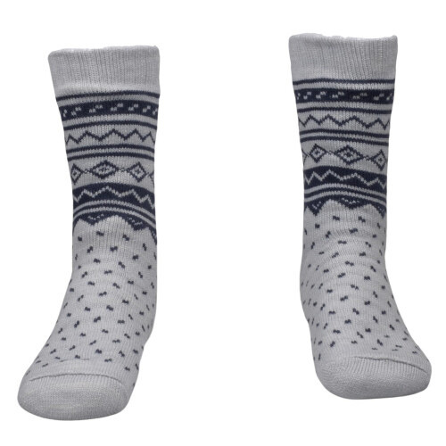 True Face (Grey - N-491C) Mens Thermal Socks Extra Thick Warm Gripper Socks