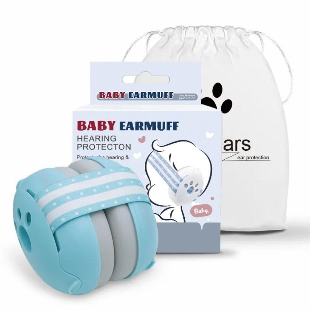 (blue) Adjustable Noise Cancelling Headphones Hearing Protection Infant Ear Muffs  For Babies And Toddlers