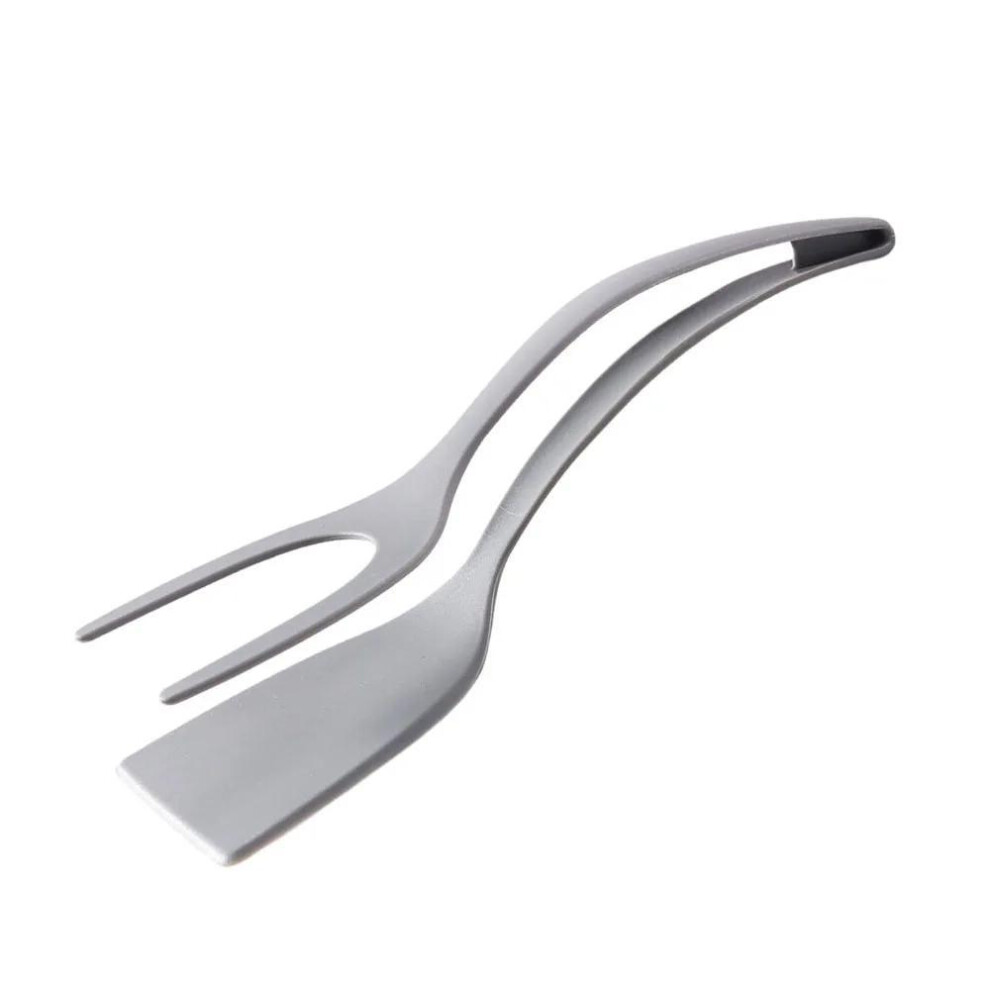 (grey, 1 PCS) Non-stick Pan Silicone Spatula Foods Tongs Grip And Flip 2 In 1 Tongs Bread Clip Clamp Use Fried Egg Fried Steak Fish Pancake Cooking Tools