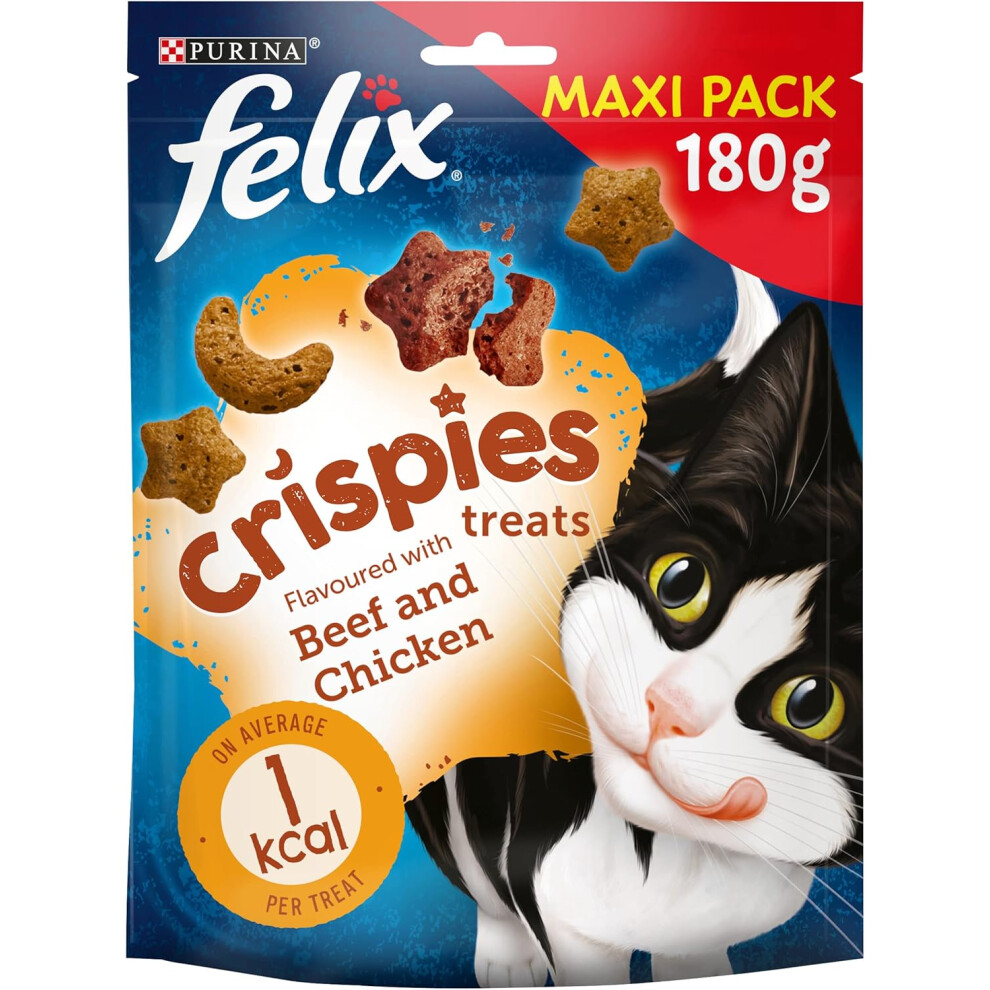 (Felix Crispies Cat Treats Beef & Chicken 180g, Pack of 5) Felix Doubly Delicious Ocean Recipes Cat Food