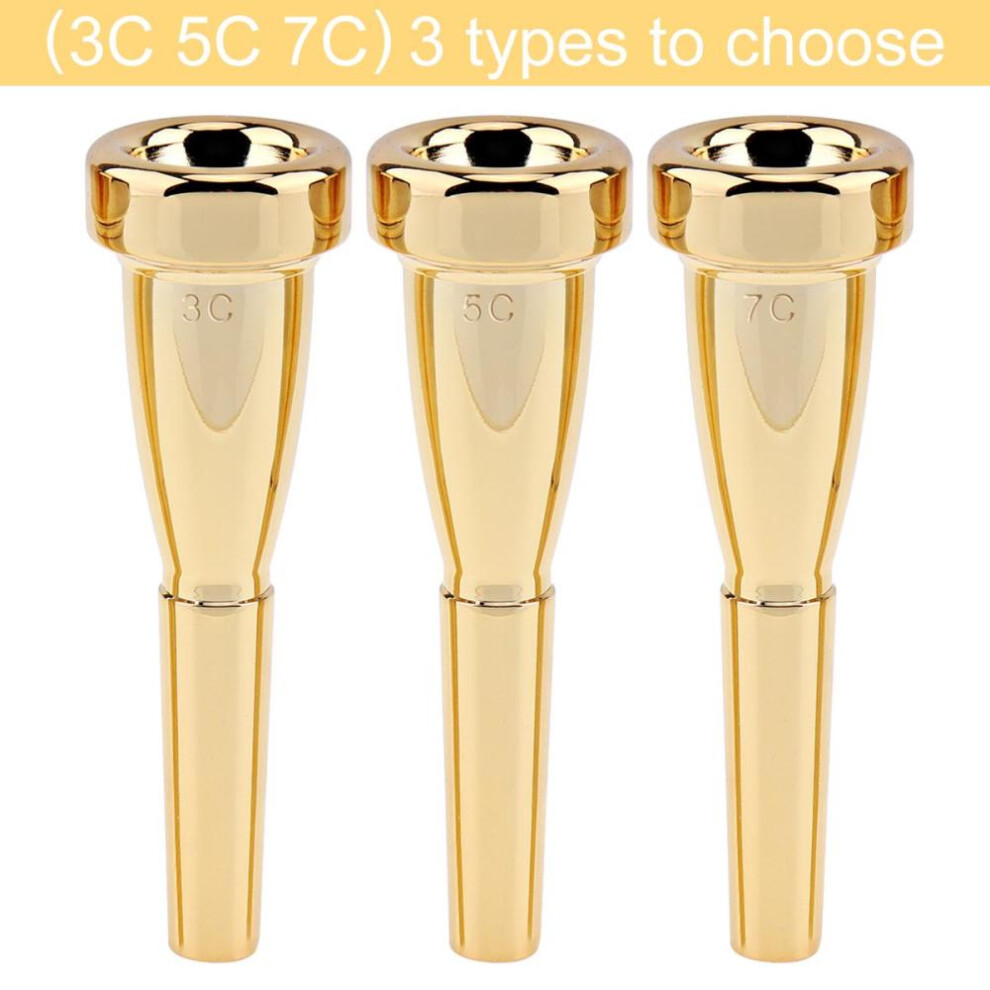 (3C) 3c 5c 7c Gold Cooper Plated Metal Trumpet Mouthpiece Bullet Shape For Yamaha Bach And King Trumpet