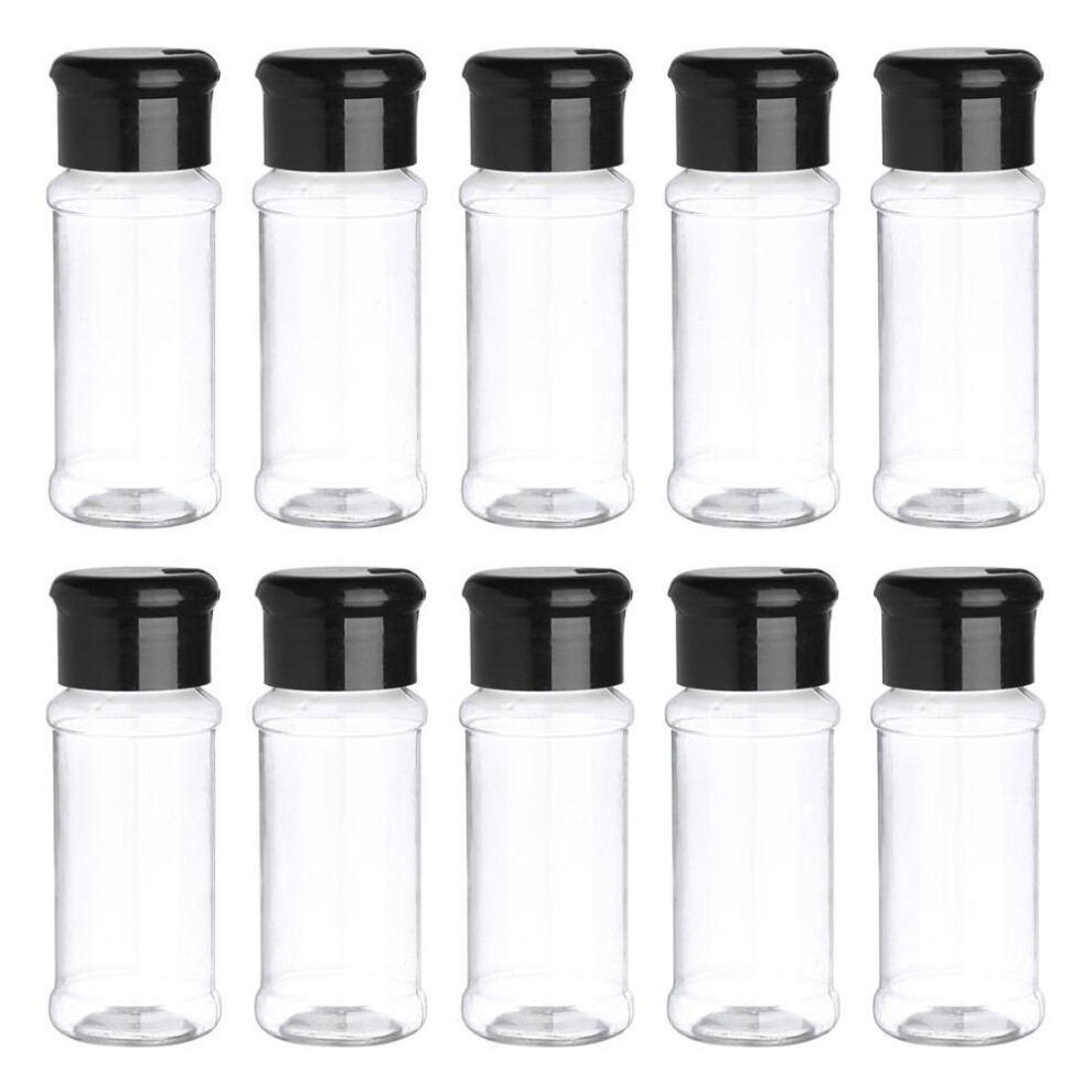 (black, 10Pcs) 10pcs Spice Jar Plastic Salt Pepper Seasoning Jar Kitchen Storing Container Barbecue Condiment Bottles Cruet With Sifter Lid