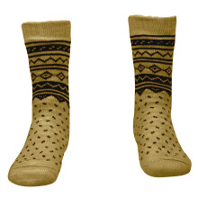 (Light Brown - N-491C) Mens Thermal Socks Extra Thick Warm Gripper Socks