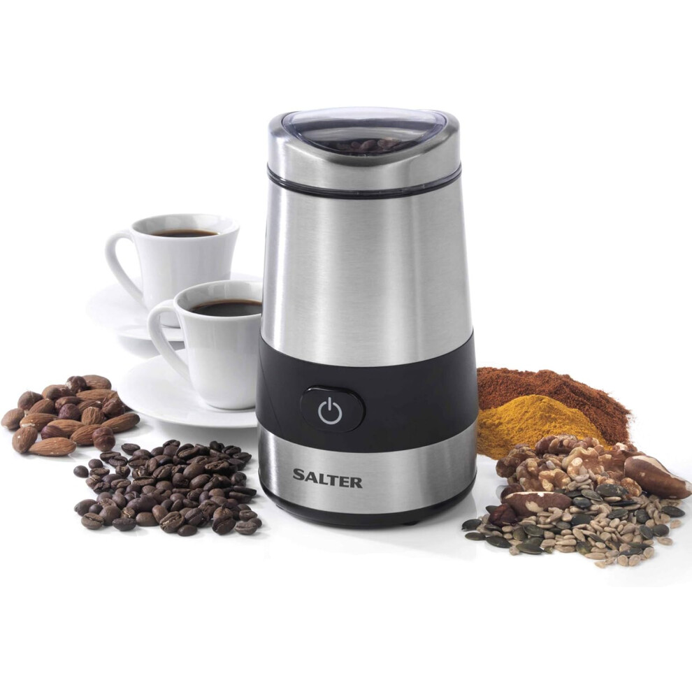 Electric Coffee & Spice Grinder Stainless Steel Blade 60g Coffee Bean/Dry Herb Mill One-Touch Operation 200W